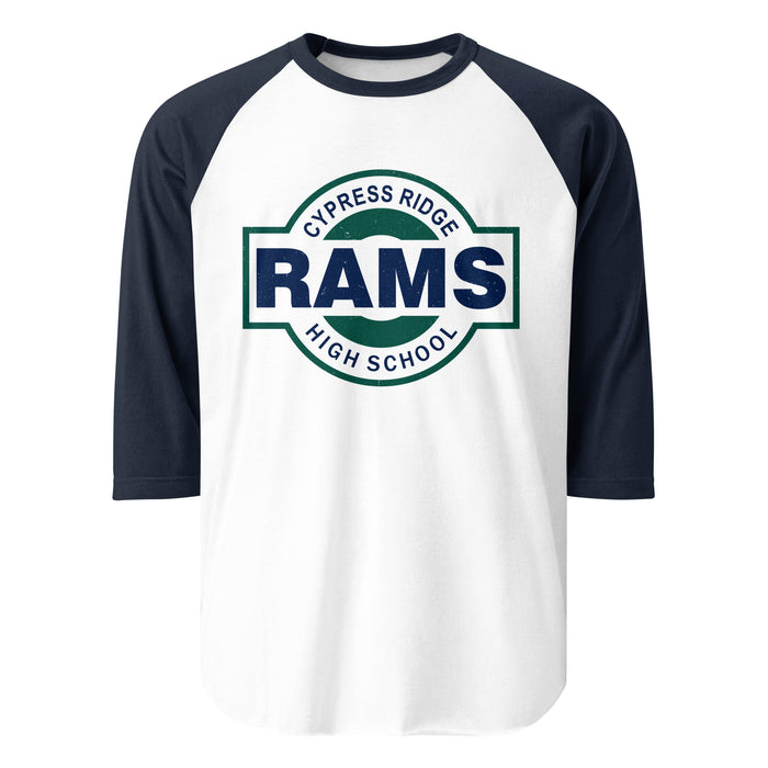 Cypress Ridge High School Rams Unisex 3/4 sleeve Raglan T-shirt 011