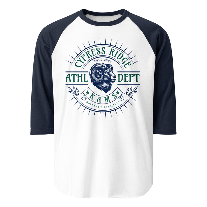 Cypress Ridge High School Rams Unisex 3/4 sleeve Raglan T-shirt 201