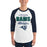 Man wearing Cypress Ridge High School Rams Unisex 3/4 sleeve Raglan T-shirt 034