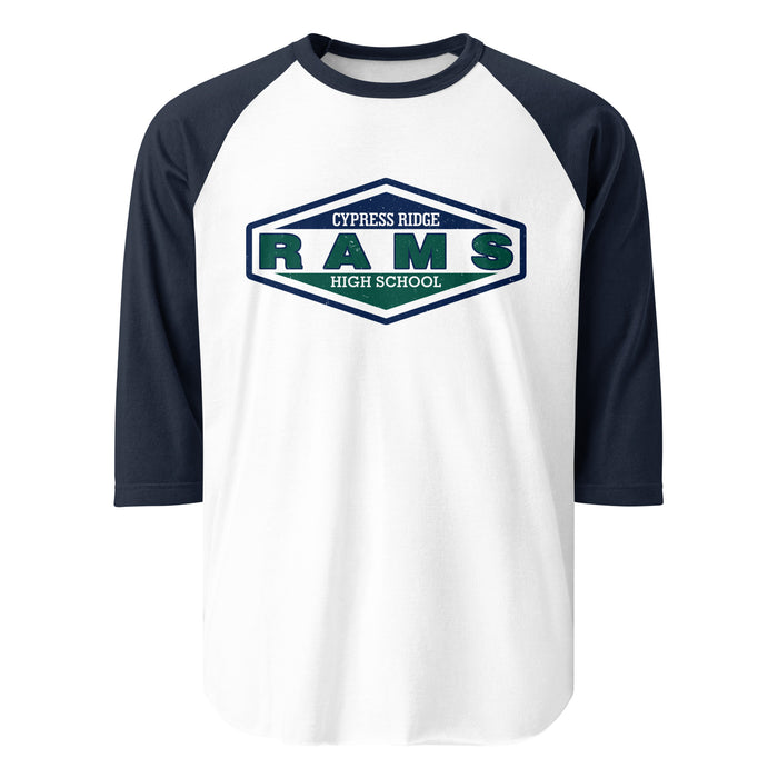 Cypress Ridge High School Rams Unisex 3/4 sleeve Raglan T-shirt 009