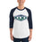 Man wearing Cypress Ridge High School Rams Unisex 3/4 sleeve Raglan T-shirt 009
