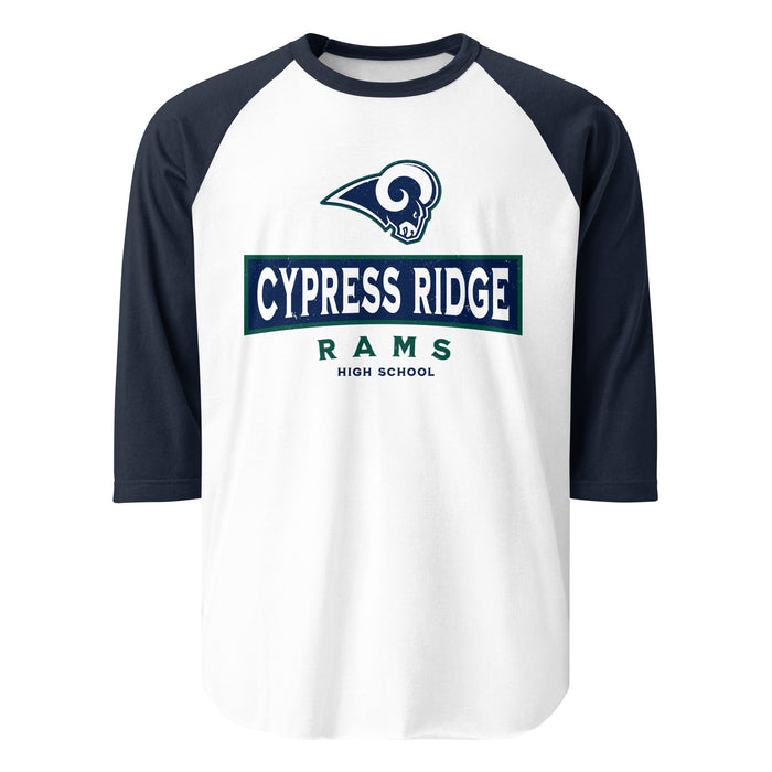 Cypress Ridge High School Rams Unisex 3/4 sleeve Raglan T-shirt 202
