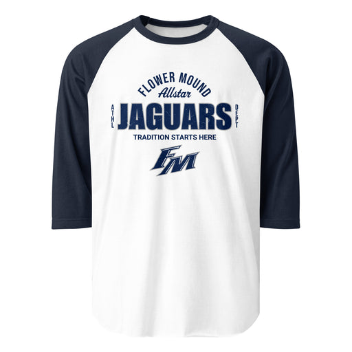 Flower Mound High School Jaguars Unisex 3/4 sleeve Raglan T-shirt 040