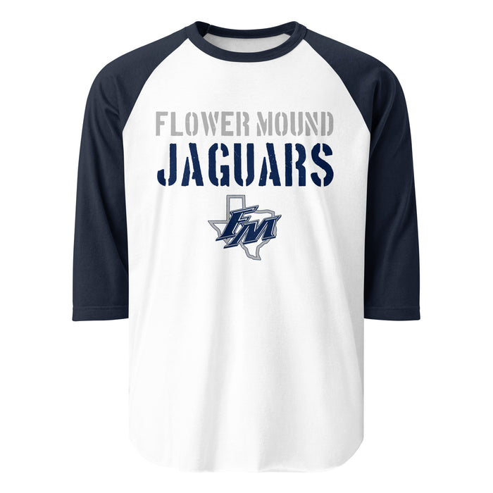 Flower Mound High School Jaguars Unisex 3/4 sleeve Raglan T-shirt 017