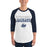 Man wearing Flower Mound High School Jaguars Unisex 3/4 sleeve Raglan T-shirt 017