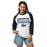 Woman wearing Flower Mound High School Jaguars Unisex 3/4 sleeve Raglan T-shirt 049