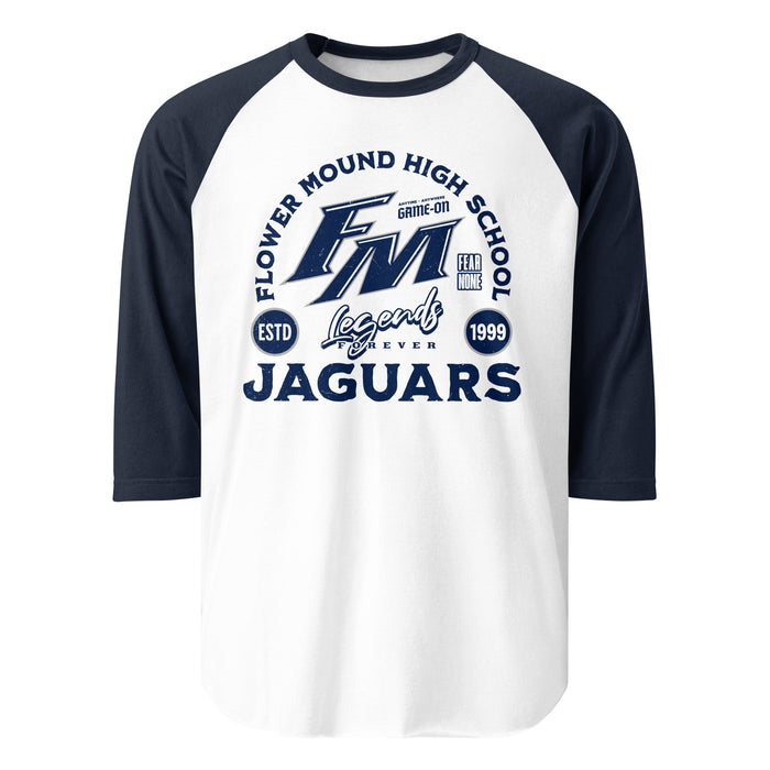 Flower Mound High School Jaguars Unisex 3/4 sleeve Raglan T-shirt 208