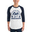 Man wearing Flower Mound High School Jaguars Unisex 3/4 sleeve Raglan T-shirt 208