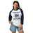 Woman wearing Flower Mound High School Jaguars Unisex 3/4 sleeve Raglan T-shirt 205