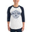 Man wearing Flower Mound High School Jaguars Unisex 3/4 sleeve Raglan T-shirt 211