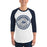 Man wearing Flower Mound High School Jaguars Unisex 3/4 sleeve Raglan T-shirt 203