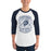Man wearing Flower Mound High School Jaguars Unisex 3/4 sleeve Raglan T-shirt 207