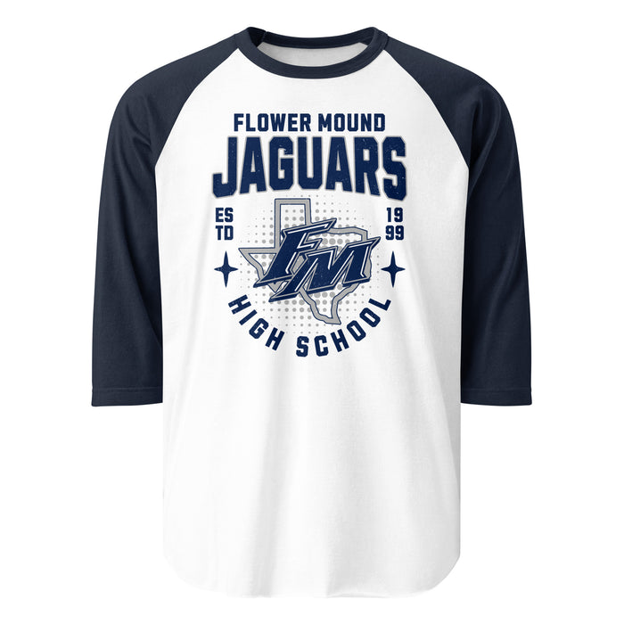 Flower Mound High School Jaguars Unisex 3/4 sleeve Raglan T-shirt 204