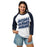Woman wearing Flower Mound High School Jaguars Unisex 3/4 sleeve Raglan T-shirt 223