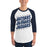 Man wearing Flower Mound High School Jaguars Unisex 3/4 sleeve Raglan T-shirt 223