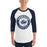 Man wearing Flower Mound High School Jaguars Unisex 3/4 sleeve Raglan T-shirt 216