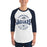 Man wearing Flower Mound High School Jaguars Unisex 3/4 sleeve Raglan T-shirt 218