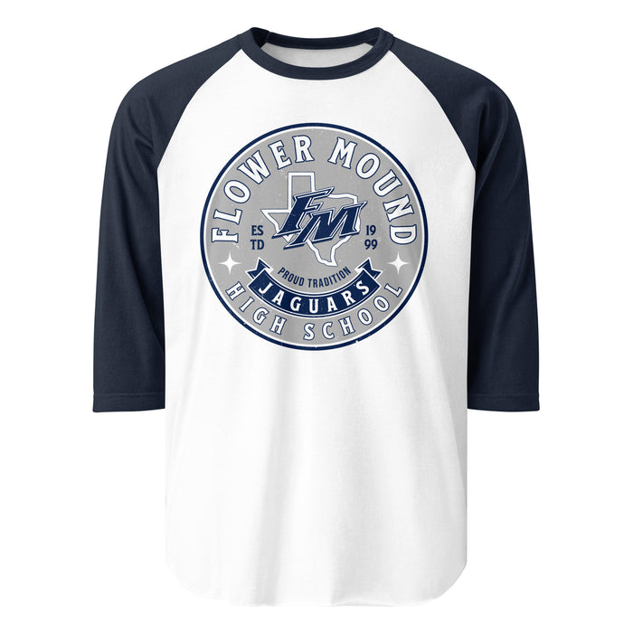 Flower Mound High School Jaguars Unisex 3/4 sleeve Raglan T-shirt 215
