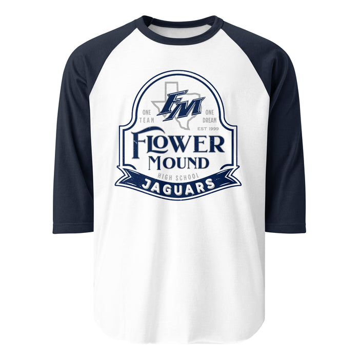 Flower Mound High School Jaguars Unisex 3/4 sleeve Raglan T-shirt 219