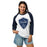 Woman wearing Flower Mound High School Jaguars Unisex 3/4 sleeve Raglan T-shirt 225