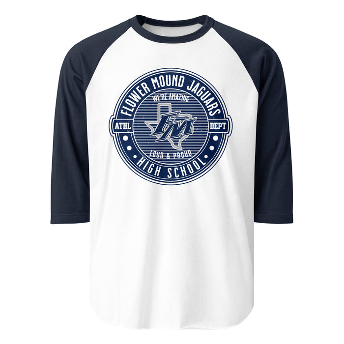 Flower Mound High School Jaguars Unisex 3/4 sleeve Raglan T-shirt 224