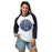Woman wearing Flower Mound High School Jaguars Unisex 3/4 sleeve Raglan T-shirt 224