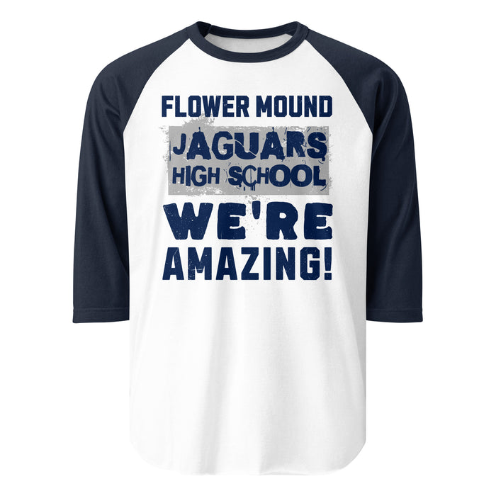 Flower Mound High School Jaguars Unisex 3/4 sleeve Raglan T-shirt 231