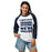 Woman wearing Flower Mound High School Jaguars Unisex 3/4 sleeve Raglan T-shirt 231