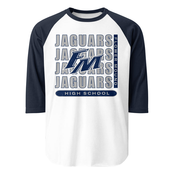 Flower Mound High School Jaguars Unisex 3/4 sleeve Raglan T-shirt 236