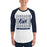 Man wearing Flower Mound High School Jaguars Unisex 3/4 sleeve Raglan T-shirt 236