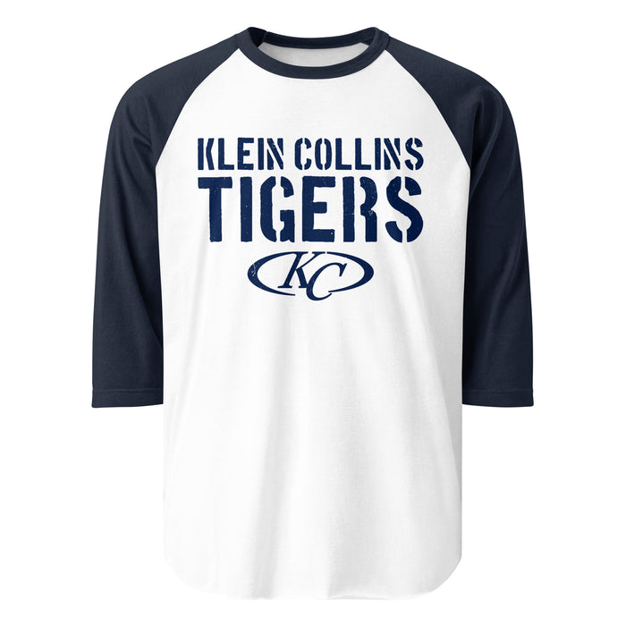 Klein Collins High School Tigers Unisex 3/4 Sleeve Raglan T-shirt 017