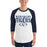 Man wearing Klein Collins High School Tigers Unisex 3/4 Sleeve Raglan T-shirt 017