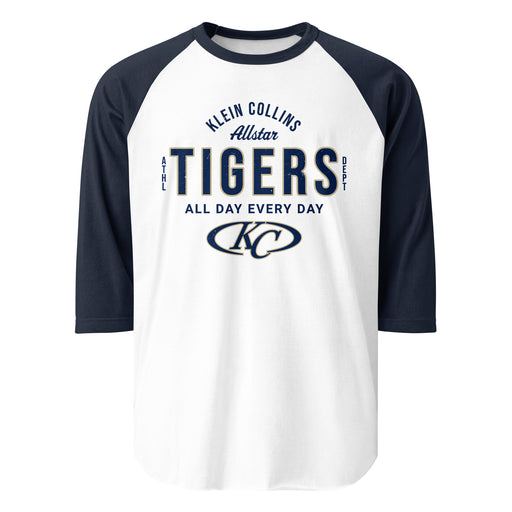 Klein Collins High School Tigers Unisex 3/4 Sleeve Raglan T-shirt 040