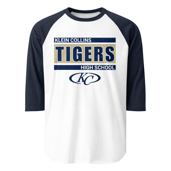 Klein Collins High School Tigers Unisex 3/4 Sleeve Raglan T-shirt 098
