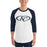 Man wearing Klein Collins High School Tigers Unisex 3/4 Sleeve Raglan T-shirt 200