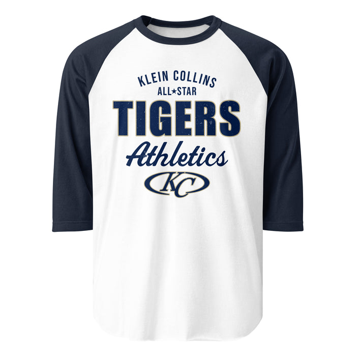 Klein Collins High School Tigers Unisex 3/4 Sleeve Raglan T-shirt 034