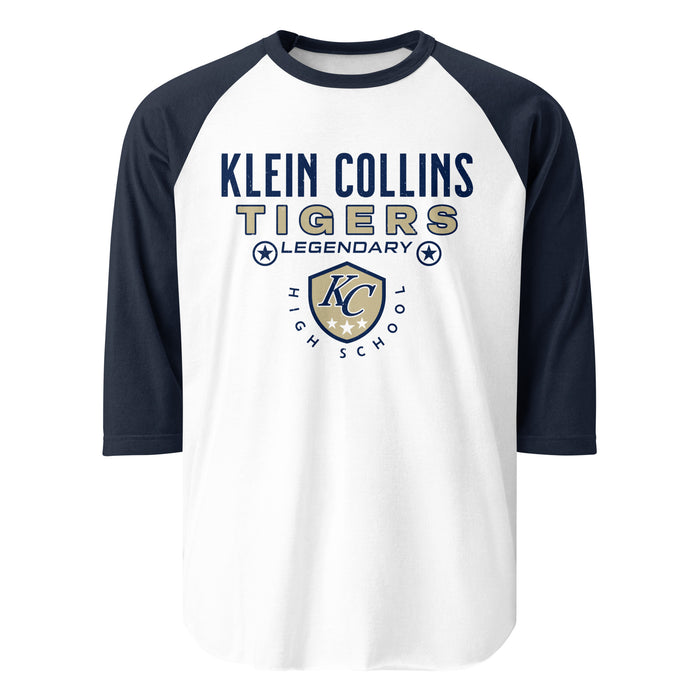 Klein Collins High School Tigers Unisex 3/4 Sleeve Raglan T-shirt 003