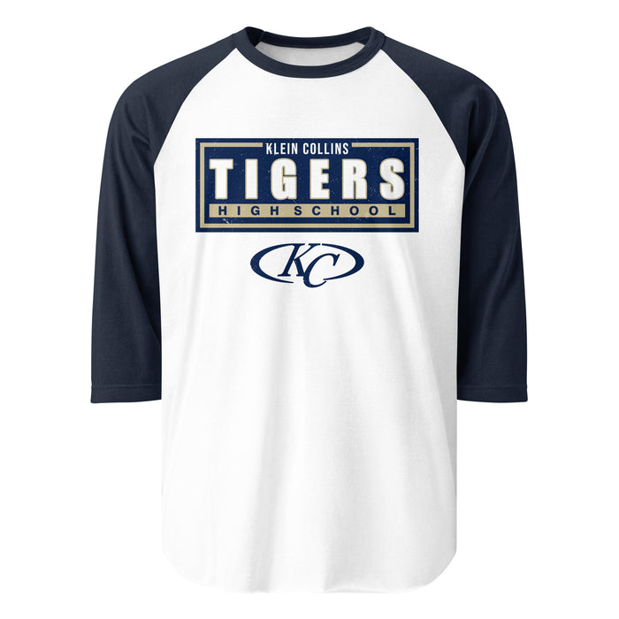 Klein Collins High School Tigers Unisex 3/4 Sleeve Raglan T-shirt 049