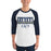 Man wearing Klein Collins High School Tigers Unisex 3/4 Sleeve Raglan T-shirt 049