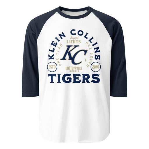 Klein Collins High School Tigers Unisex 3/4 Sleeve Raglan T-shirt 208