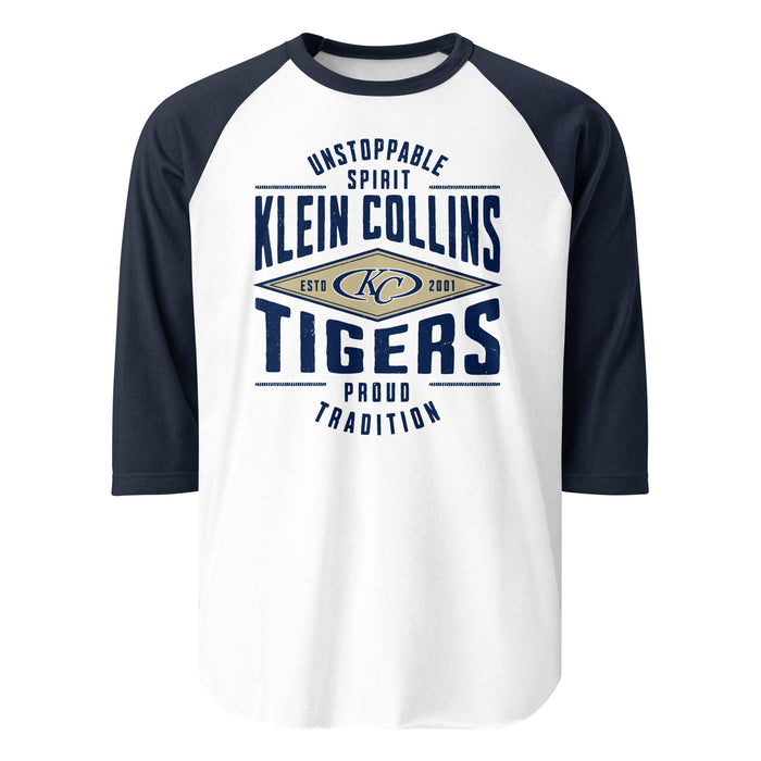 Klein Collins High School Tigers Unisex 3/4 Sleeve Raglan T-shirt 210