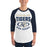 Man wearing Klein Collins High School Tigers Unisex 3/4 Sleeve Raglan T-shirt 204