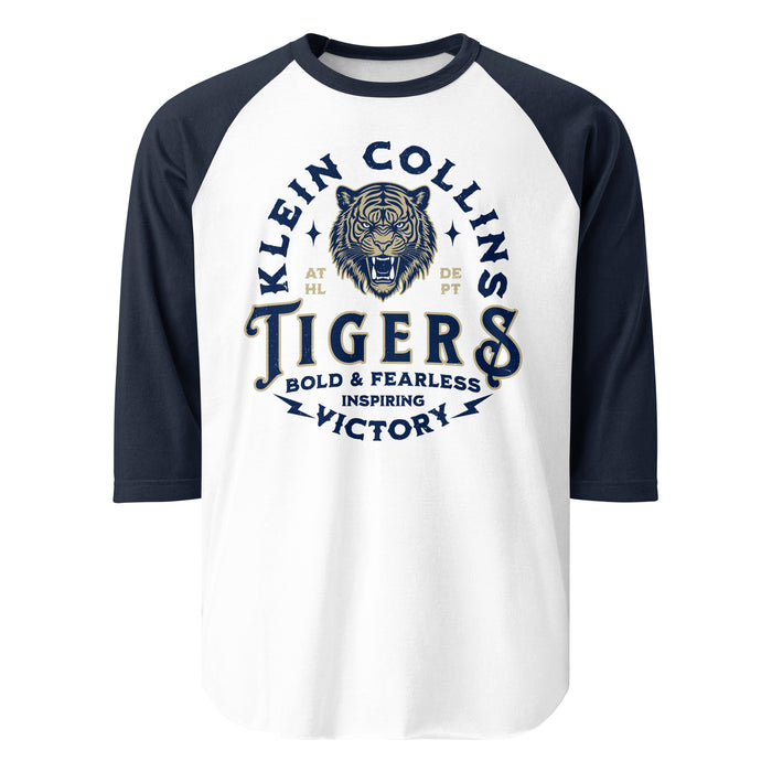 Klein Collins High School Tigers Unisex 3/4 Sleeve Raglan T-shirt 206