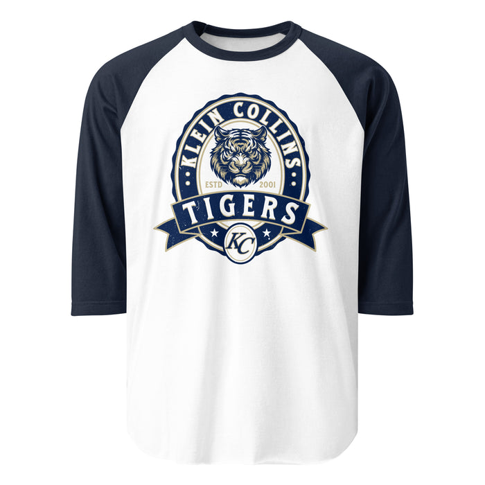 Klein Collins High School Tigers Unisex 3/4 Sleeve Raglan T-shirt 212