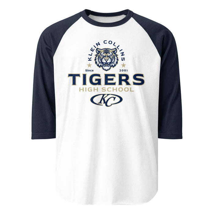 Klein Collins High School Tigers Unisex 3/4 Sleeve Raglan T-shirt 222