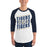 Man wearing Klein Collins High School Tigers Unisex 3/4 Sleeve Raglan T-shirt 223