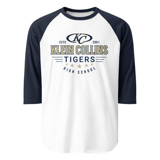Klein Collins High School Tigers Unisex 3/4 Sleeve Raglan T-shirt 217