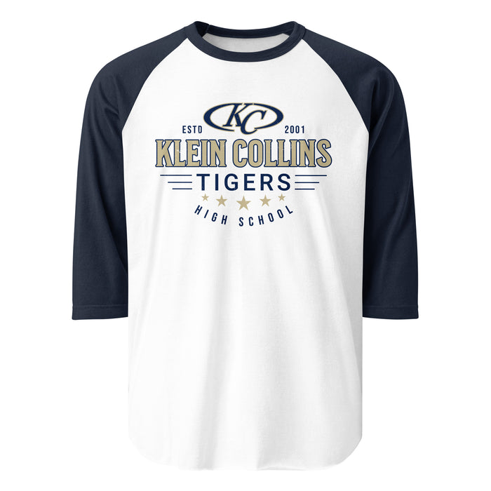 Klein Collins High School Tigers Unisex 3/4 Sleeve Raglan T-shirt 217