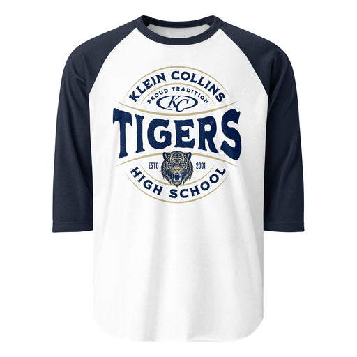 Klein Collins High School Tigers Unisex 3/4 Sleeve Raglan T-shirt 218