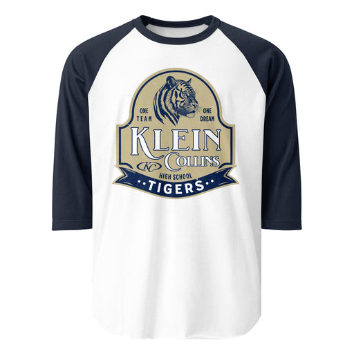 Klein Collins High School Tigers Unisex 3/4 Sleeve Raglan T-shirt 224
